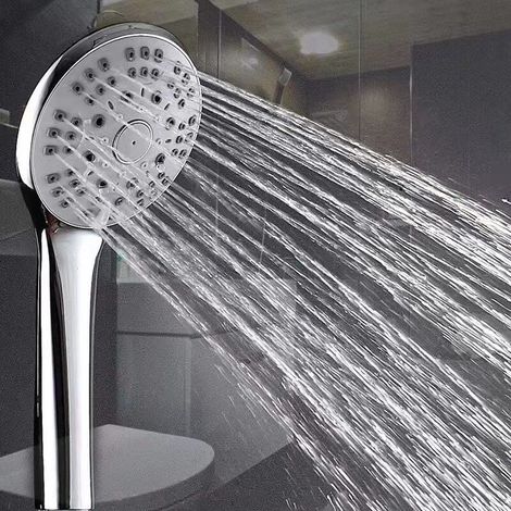 High-pressure shower head - 5 adjustable jets - Elegant chrome finish - Easy descaling - Replacement shower head - AquaForge (1/4)