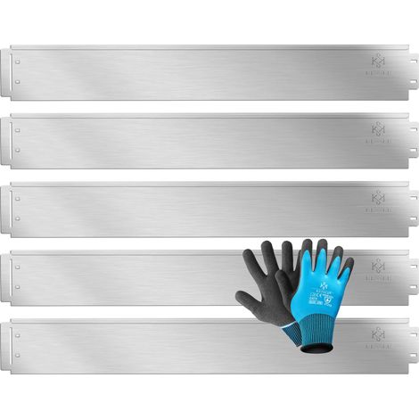 KESSER® Rasenkante Beeteinfassung Beetumrandung 5m 10m 15m 20m 25m 30m 35m 40m 45m 50m 100x14cm oder 100x18cm Beetbegrenzung Rasenbleche Mähkante Silber / Länge 15m - Höhe 18cm