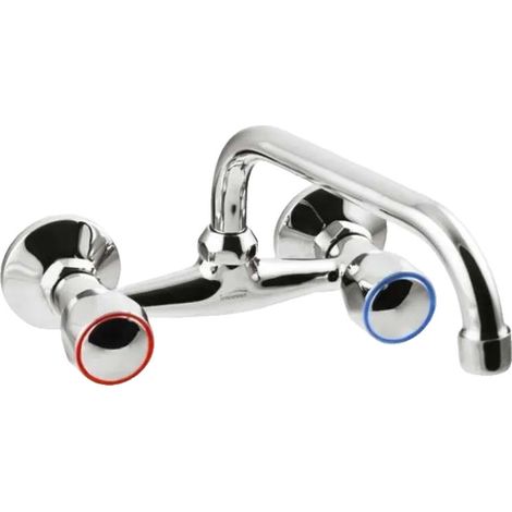 Invena Miscelatore da Parete Cromato Beccuccio Pivotante 20 cm