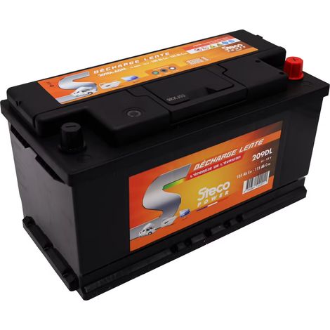 Batterie décharge lente 105 Ah (20h) - 115 Ah (100h) STECO 209DL - Ce produit de marque STECO est neuf.