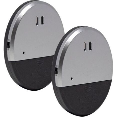 130dB Wireless Door/Window Alarm – Vibration Detector, Home Security System, 2 Pieces, Black/Silver