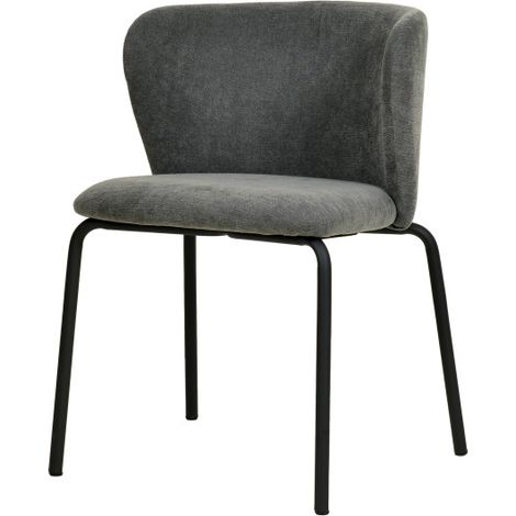 Chaise empilable en tissu Gris foncé 53x55x75cm (Lot de 2) - Feros (1/4)