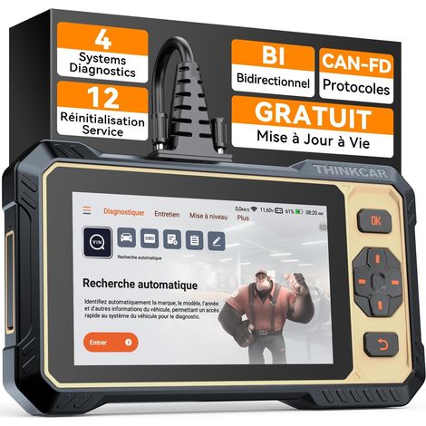 Valise Diagnostic Auto 662, Tests Actifs Bidirectionnels, 4 Systèmes ABS SRS Transmission Moteur, 12 Réinitialisations Huile/Frein/SAS/DPF/ABS/BMS/Inject