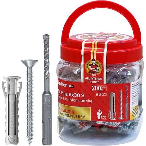1CF TASSELLO SX Plus 8x40 S BOX 120 PEZZI + OMAGGIO PUNTA SDS Plus