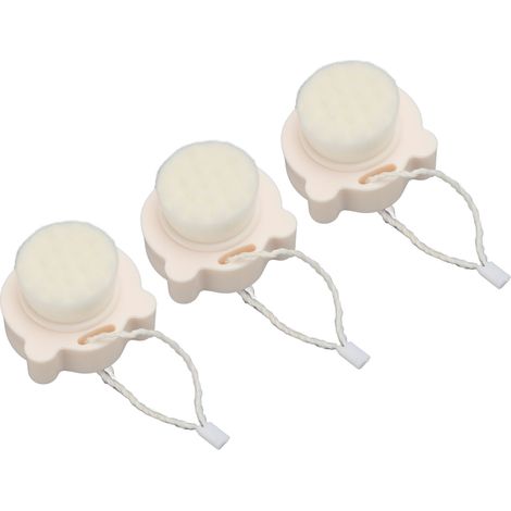 Lot de 3 gants de toilette en silicone rose, double face exfoliante douce, brosse nettoyante manuelle pour visage, manche ergonomique blanc, accessoire de soin spa (1/5)