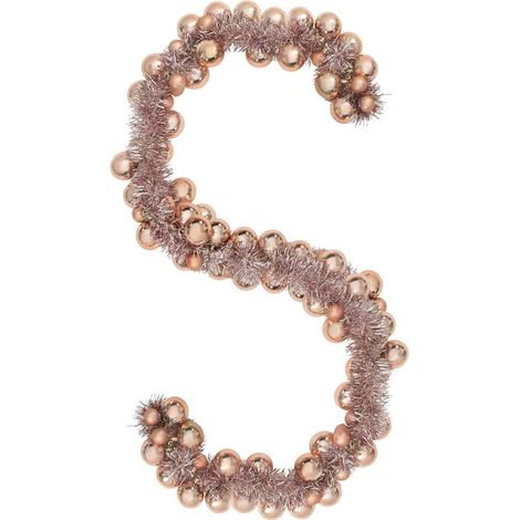 Guirlande de Boules de Noël Rose doré 186 cm Polystyrène