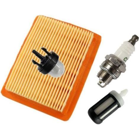 pair Filtre à air + Filtres à Essence + Bougie d\\\\'Allumage pour Stihl FS120, FS200, FS250, FS300, FS310, FS350, FS400, SP481 Débroussaill