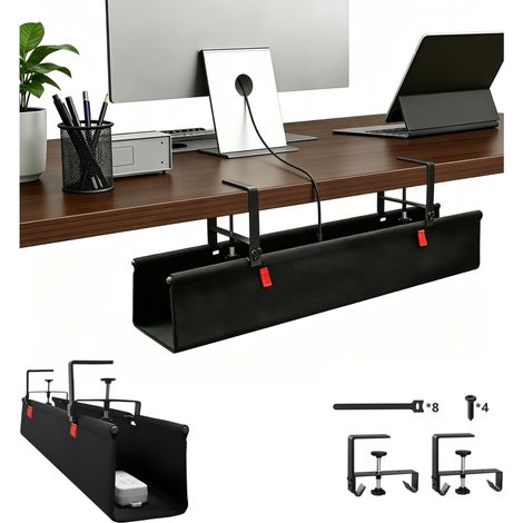 Gestion des câbles sous le bureau, sans perçage, goulotte de câble de 70 cm (1/5)