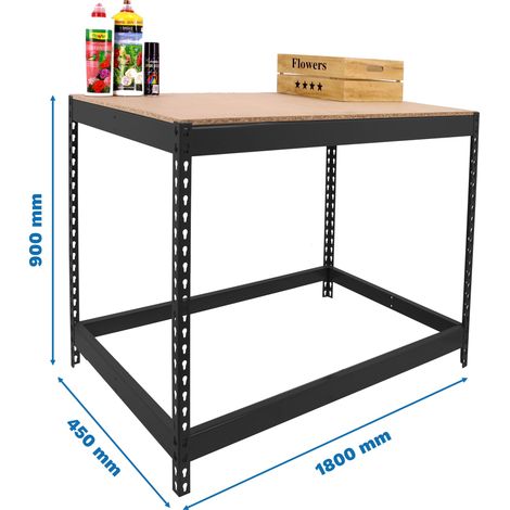 Simonrack Robuste Metallarbeitsplatte Anthrazit