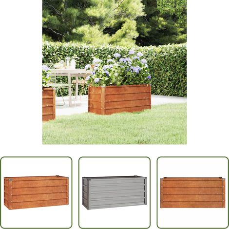 Cortenstahl - Hochbeet Rostig 100x40x45 cm Cortenstahl (1/5)