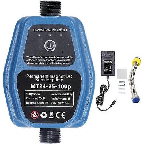 Surpresseur de pression d'eau 100 W 24 V 25 L IP56 avec capteur intelligent, pompe de douche automatique 100-240 V YC (1/4)