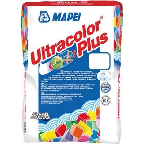 Mapei – Joint ciment Ultracolor Plus 25Kg – Prise rapide 4h – Résistant aux acides pH < 3 – Antimoisissures et hydrofugé – 100 Blanc (1/3)