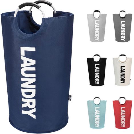 Grand panier à linge 90L étanche pour chambre, placard, université, bleu marine (7938cm) ( ) (1/5)