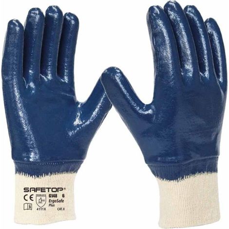 Guantes de nitrilo en azul recubierto SAFETOP Ergosafe plus 8