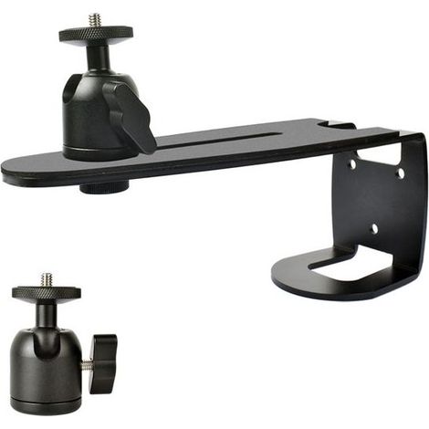 Support Projecteur en L Noir, Rotule Sphérique 360° Amovible, Charge Max 5 kg, Plaque Réglable, pour Mini Projecteur Domestique et Caméra de Surveillance (1/4)