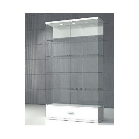 Vetrina in Cristalli Temperati con Faretti LED e base con cassetto 120 x 40 x 210 cm VE/120C (1/2)