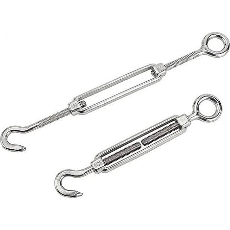 Sollbry 6Pcs Tendeurs de Câble M8,Crochet de Tendeur en Acier Inoxydable Tendeur Fil a Linge Réglable,Ridoir Robuste pour Câble,pour Voile d'Ombrage (1/3)