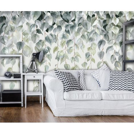 Fototapete Blätter Hängend Natur, für Wohnzimmer und Schlafzimmer, 150 x 105 cm – Komplettset inkl. Kleister & Anleitung (1/5)