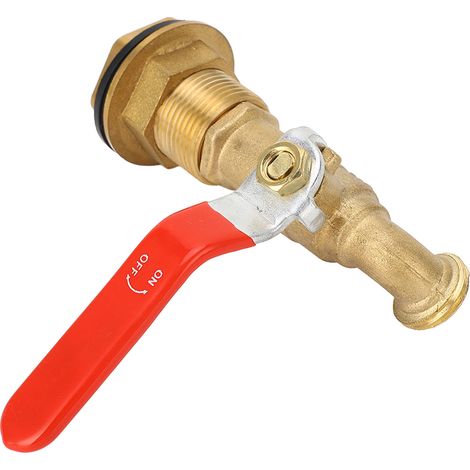 Raccord de tonneau 1/2 pouce, robinet à boisseau sphérique quart de tour, vanne de réservoir avec raccord traversant pour citernes, bacs et piscines (1/5)