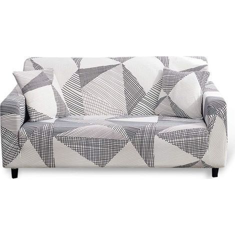 GENERIC-Housse Canape Extensible 3 Places avec Accoudoirs Housse de Canapé Elastique Couvre Canapé Universelle Housse Protection pour Canapé Antidérapante avec 1 Housses de Coussin (1/5)