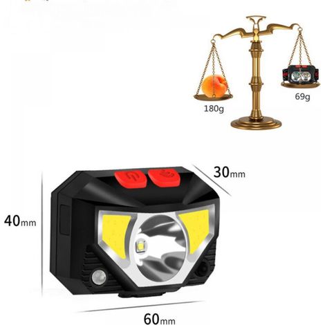 Conjunto de 2 linternas frontales LED ultra potentes, recargables por USB, con sensor de movimiento, ligeras e impermeables, con 14 modos para correr, acampar y pescar. (1/3)