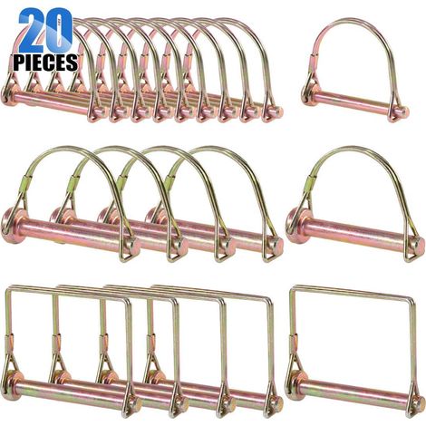 Lot de 20 goupilles PTO robustes pour remorques de ferme, wagons, pelouse, jardin (1/5)
