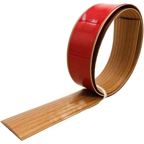 Bande de finition plate auto-adhésive sans colle pour plancher en bois, bande de fermeture de bord, bande de seuil de porte, bande de jointure de porte, garniture de séparation décorative (1/5)