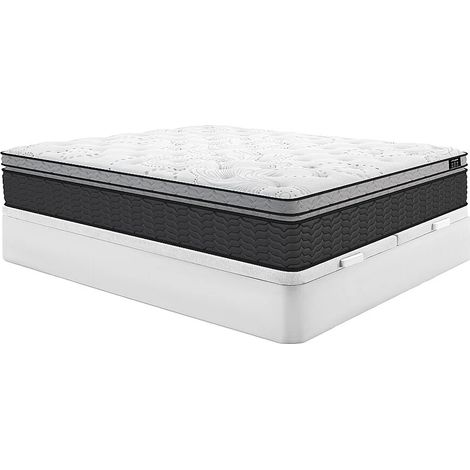 Ensemble 180 x 200 cm sommier coffre blanc + matelas hybride ressorts ensachés et surmatelas intégré ép.30cm - GAMIANI de YSMÉE (1/5)