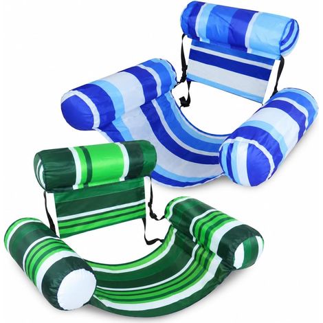 Lot de 2 hamacs flottants piscine 4 en 1, fauteuil gonflable adulte avec pompe incluse 76 cm (1/5)