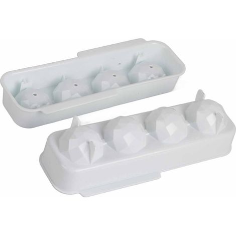 Moule à glaçons rond en polypropylène avec couvercle pour la fabrication de glaces à l'eau, de cocktails et de sucettes glacées. (1/5)