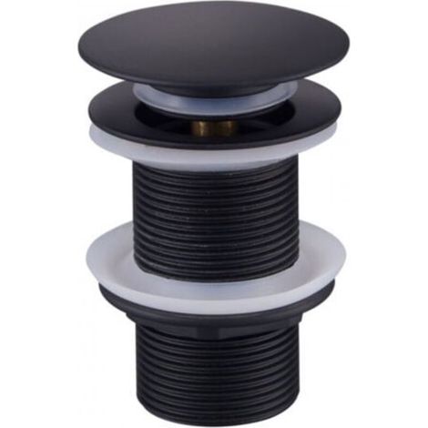Bonde lavabo noire sans trop-plein, bouchon pop-up universel automatique, vidage sans trop-plein (1/5)