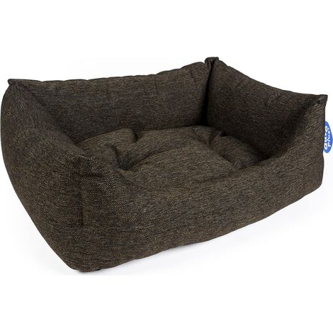Panier Rectangle 45x60x22cm Brun, Coussin rembourré, Larges rebords Confortables, Position Confortable, Convient au Panier à Chien, Lavable à 30°C, Design élégant (1/2)