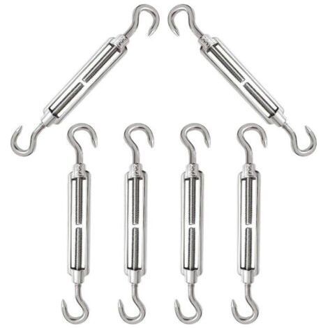 FENOPLASTICATendeur Ridoir, De Fil Crochet Et Crochet, Cable, INOX, M6 Cable Acier Inoxydable, Vis Tendeur, Ridoir INOX (M5,6 Pièces) - M5,6PC (1/5)