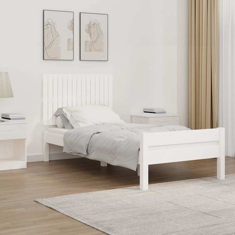 Tête de lit murale - Design industriel - Pour Lit adulte - Blanc 95,5x3x60 cm Bois massif de pin Chic-914402 (1/5)