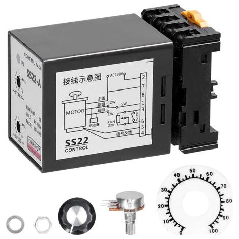 Contrôleur de vitesse SS22-A 6-250W AC220V 3A 50/60Hz, régulateur de vitesse précis pour moteurs (1/5)