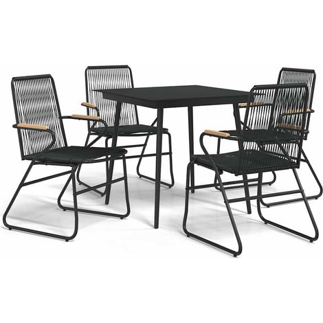 Maison Exclusive - Set da Pranzo da Giardino 5 pz Nero in Rattan PVC (1/5)