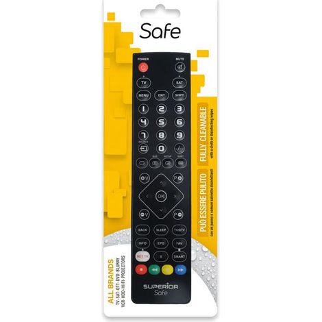 SUPERIOR SAFE SLIM BLACK TELECOMANDO UNIVERSALE LAVABILE