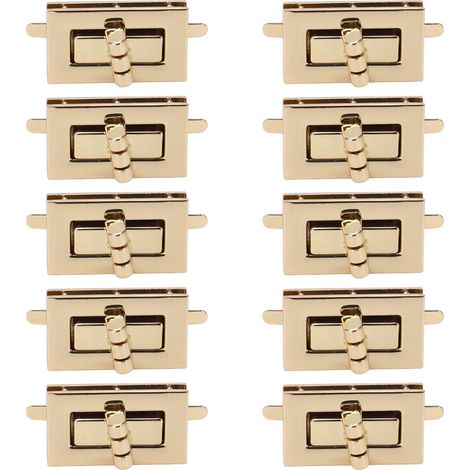 10 Sets/Pack Turn Lock Clasp Replacement Classic Design Rectangle Twist Lock Fasteners for Luggage Bags (1/5)