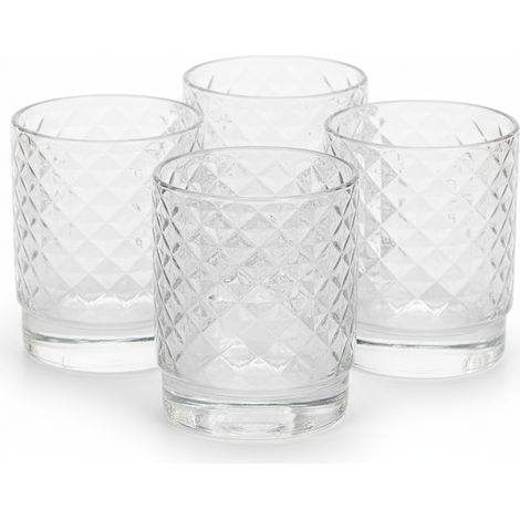 Set 4 Bicchieri Tumbler Impilabile Isolano Trasparente ZAFFERANO