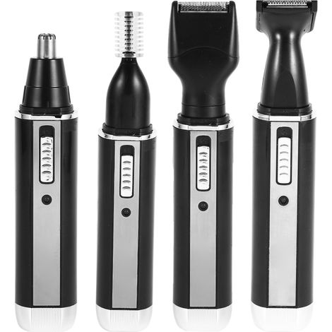 Coupe-poils rechargeable 4 en 1 110V : tondeuse nez, oreilles, favoris & visage, prise US (1/5)