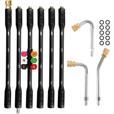 Tige d'extension de nettoyeur haute pression, 4000 PSI pour nettoyeur haute pression, télescopique, lance de rechange, outils de nettoyage pour le toit, les fenêtres (1/5)