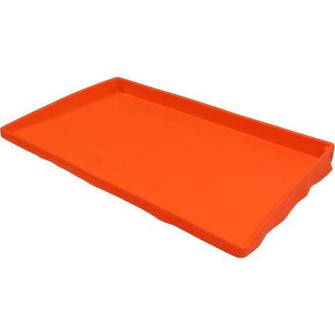 Tapis de cuisson orange pour barbecue d'extérieur, résistant à la chaleur, pliable en silicone, 43 cm (17 pouces), protection pour plancha (1/5)