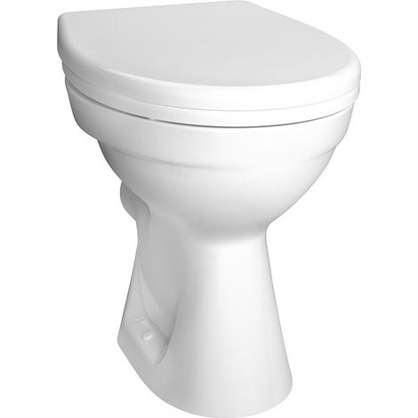 VITRA 7858L003-1030 WC sur pied à chasse basse, sans rebord de rinçage, conforme aux normes