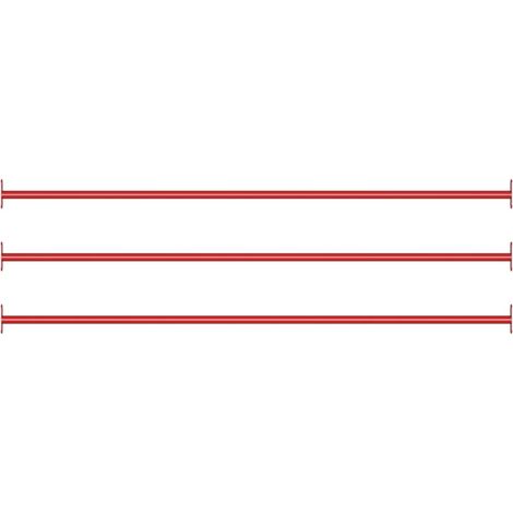 Turning Bars 3 pcs 125 cm Steel Red vidaXL