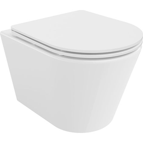 Mexen Rico vaso wc Rimless Tornado con sedile a chiusura rallentata slim, duroplast, bianco lucido - 30720300T (1/5)