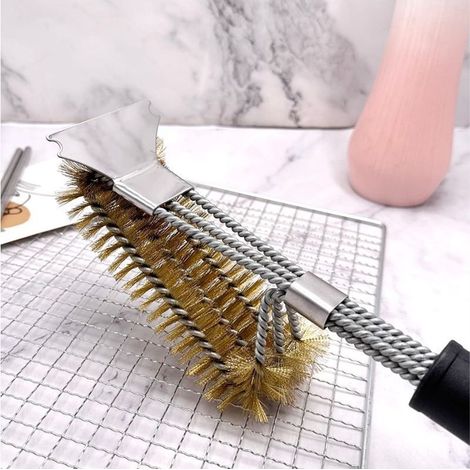 Brosse pour grilles sans danger – Brosse pour grilles en laiton souple, en porcelaine pour le nettoyage des grilles en laiton et en céramique (1/5)