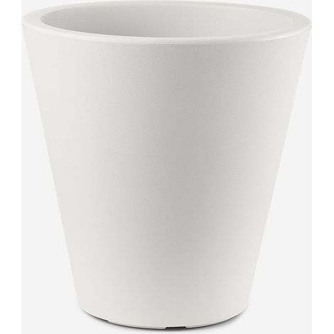 Vaso design grande giardino e interni in polimero resistente Loto 65 - Bianco (1/3)