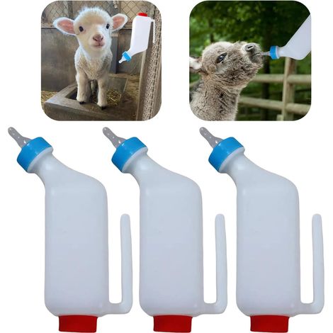 3 Pack Biberon d'Agneau & Chèvre 800 ML - Seau à Lait en Bouteille pour Allaitement d'Agneaux & Bébé Chèvre - Système de Boisson Suspendue