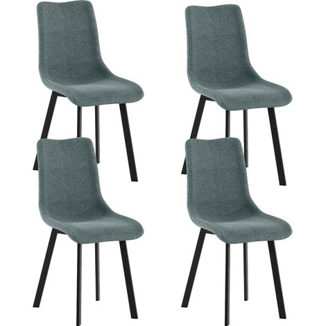 Set 4 Sedie Iris 45x56x86 cm in Tessuto Easy-Clean Acquamarina (1/5)