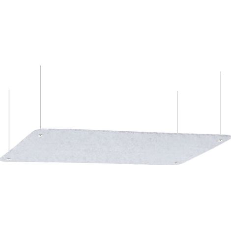 Pannello Fonoassorbente da Soffitto con Kit di 4 Cavetti 150x50 cm Finitura Grigio (1/5)